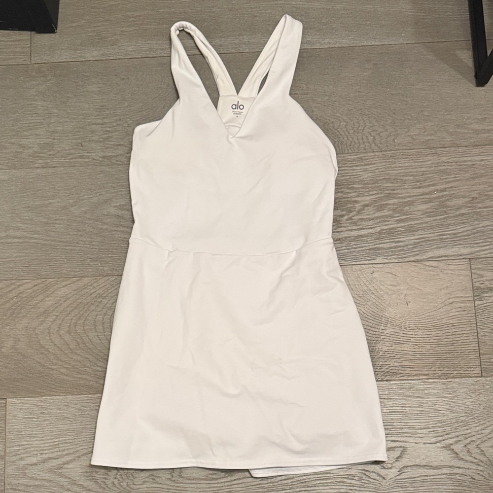 ALO Tennis White Sleeveless Dress